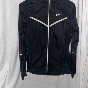 Black Athletic Windbreaker Jacket